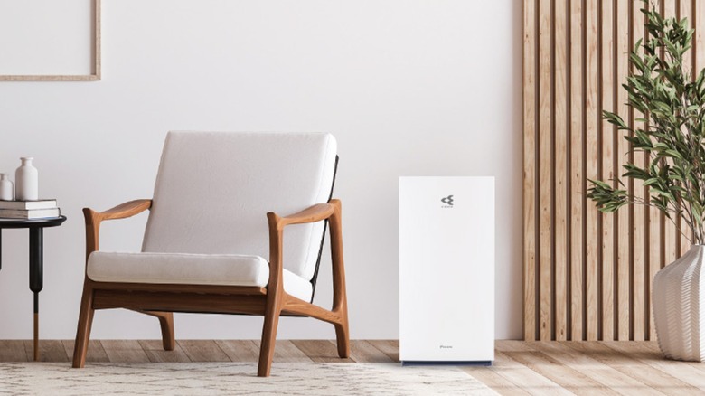 A Daikin air purifier in a living room.