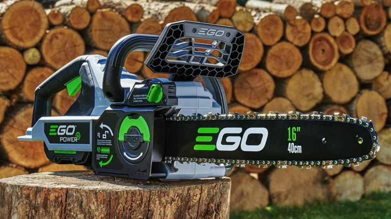Ego chainsaw not in use