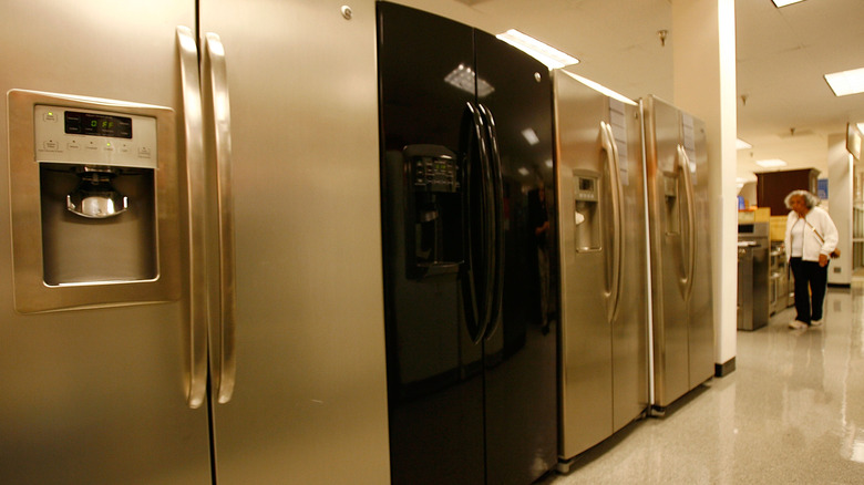 General Electric refridgerators at a department store