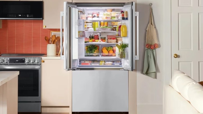 Picture showing LG refrigerator in a modern home