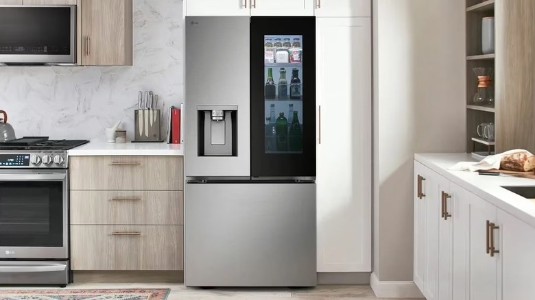 Picture showing LG refrigerator in a modern home