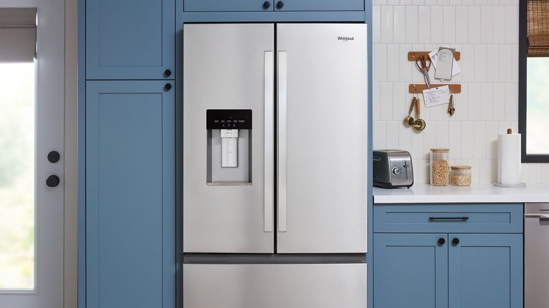 Whirlpool french door refrigerator in a kitchen