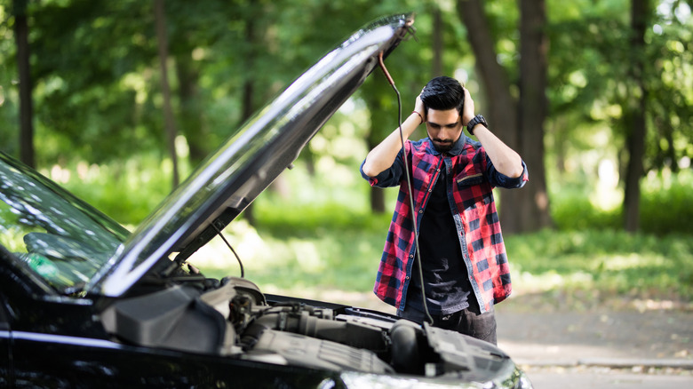 Man next to stopped car