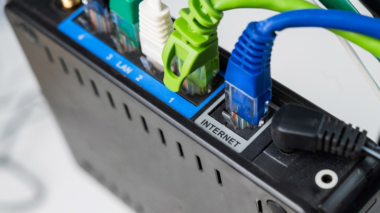 LAN ports on the back of a router