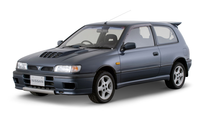 1994 Nissan Pulsar GTI-R on white background, front-left 3/4 view