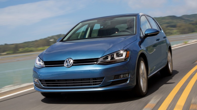 VW Golf on the road