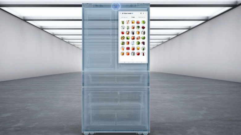 Picture showing Samsung refrigerator with AI smart hub
