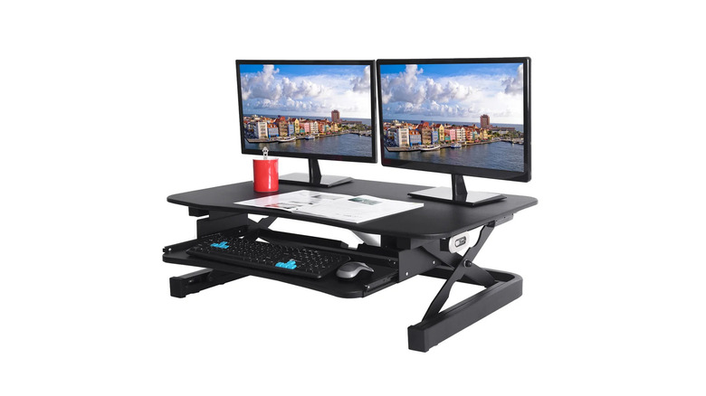 A studio shot of the ApexDesk ZT Electric Desk Riser on a white background.