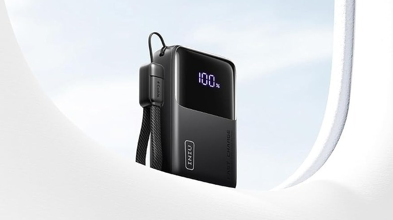 INIU mini portable charger with its USB-C cable