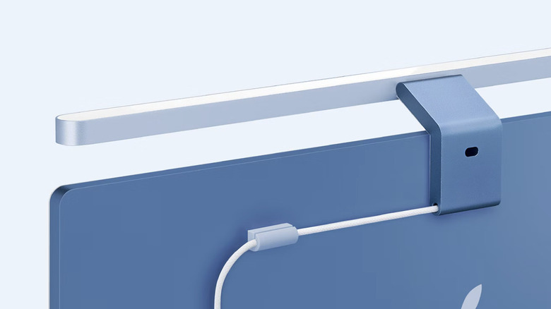 blue iScreenbar behind iMac
