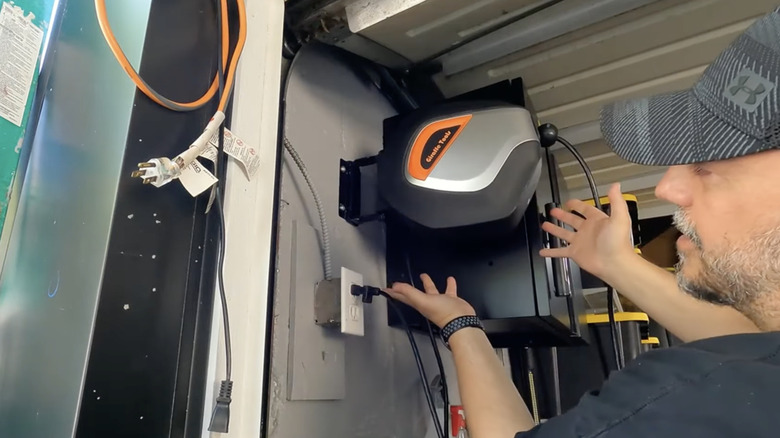 wall mounted retractable extension cord