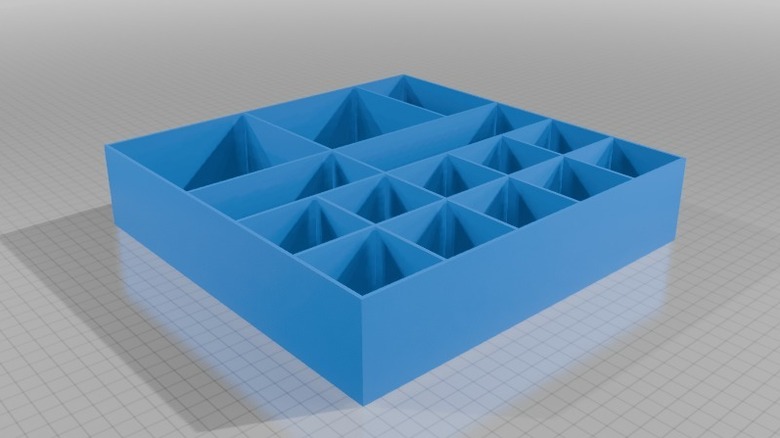 A 3D model of a custom drawer divider