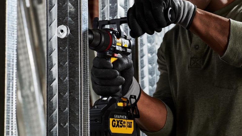 drilling through metal stud with CAT drill