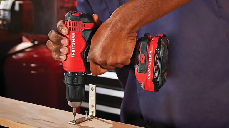 Craftsman V20 1/2 inch drill in action