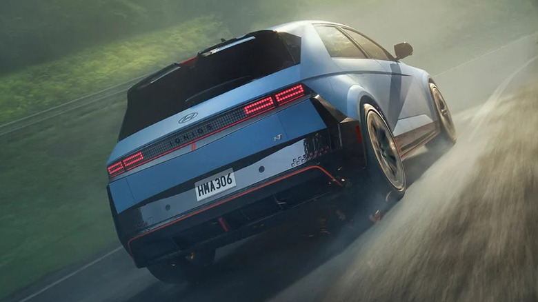 Hyundai Ioniq 5 N driving on a road