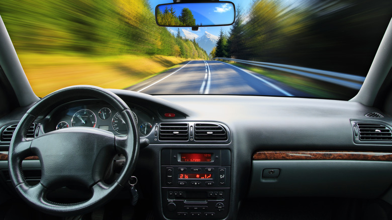 driving car interior dashboard