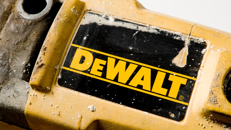 dewalt logo on a dusty tool
