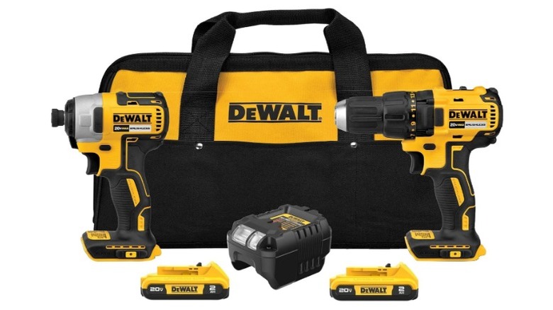 DeWalt 20V Max Drill and Impact Driver Combo Kit on white background