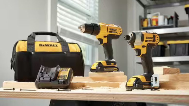 20V Max Drill and Impact Combo Kit on display on table