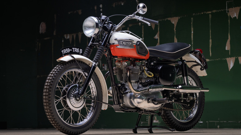 1959 Triumph TR6B with twin cylinder engine