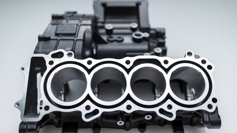 Close up of the CBR600RR engine casing