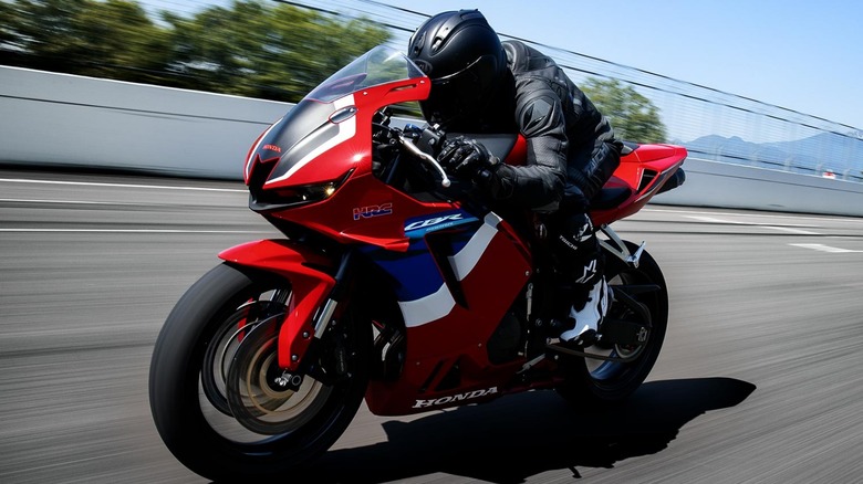 Rider on a Honda CBR600RR