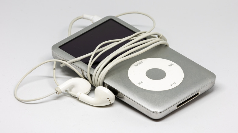 class iPod with headphones