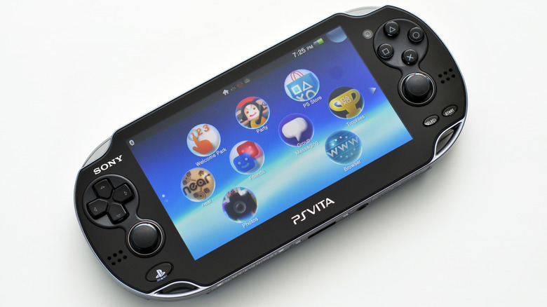 PSP with icons on screen
