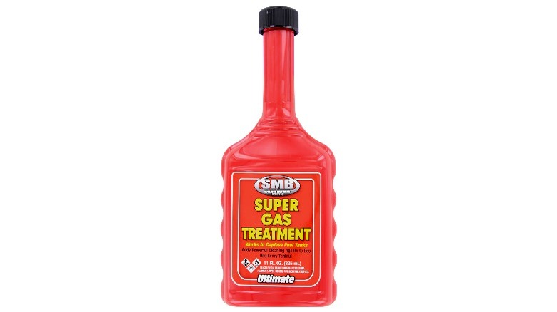 Red Gas treatment bottle