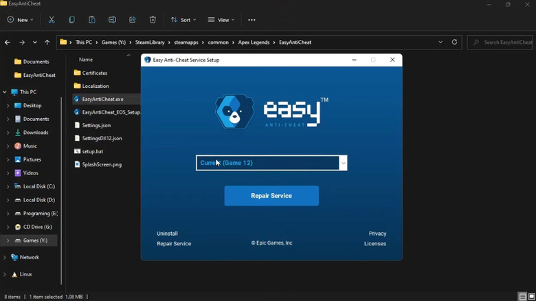 Easy Anti-Cheat is running on a Windows computer