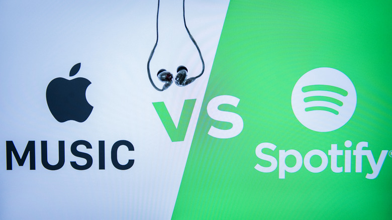 Apple Music and Spotify logos