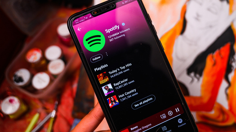 Music playing on Spotify's mobile app