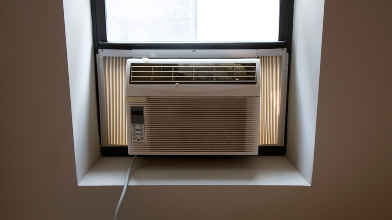 Window AC installed in small window
