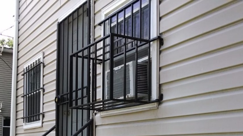Window AC in security cage