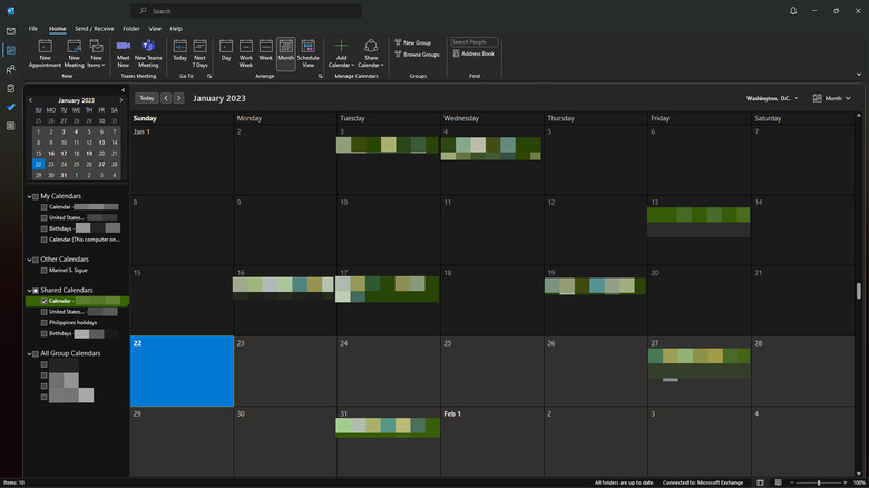Outlook calendar