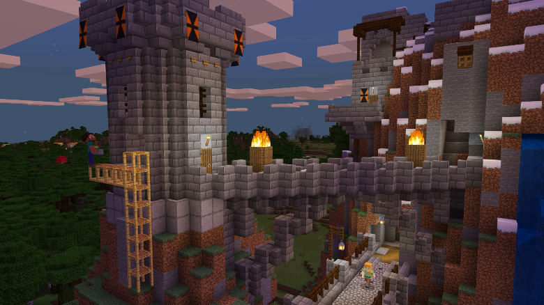 A castle built in Minecraft.