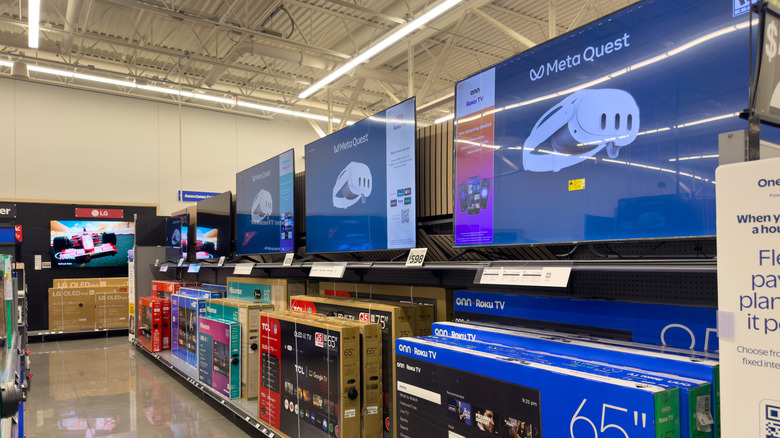TVs on display at Walmart