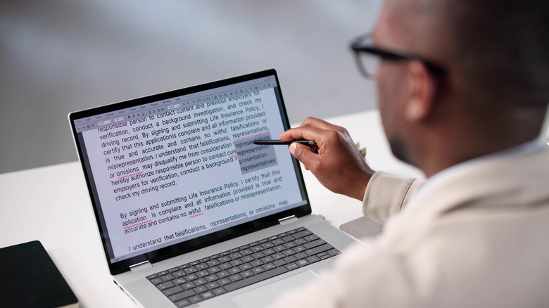 Proofreading an online document