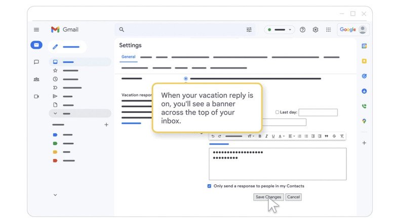 Gmail auto-reply feature