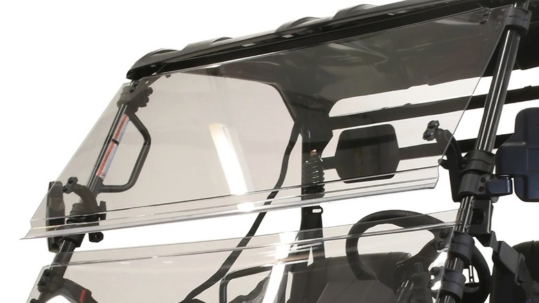 Massimo UTV with windshield installed pictured against a white background