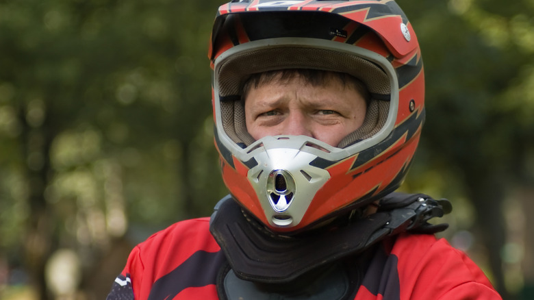 rider using neck protection