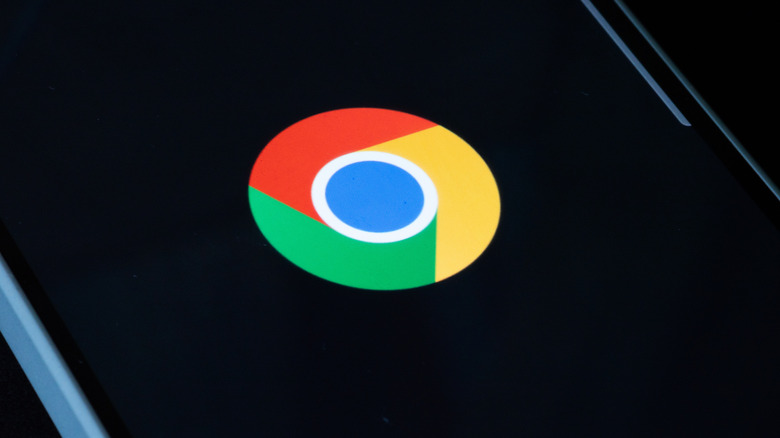 Google Chrome logo on smartphone screen