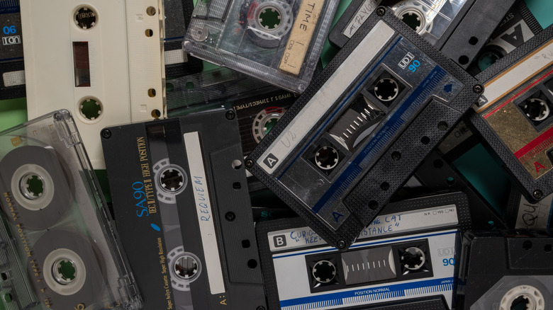 Pile of cassette tapes