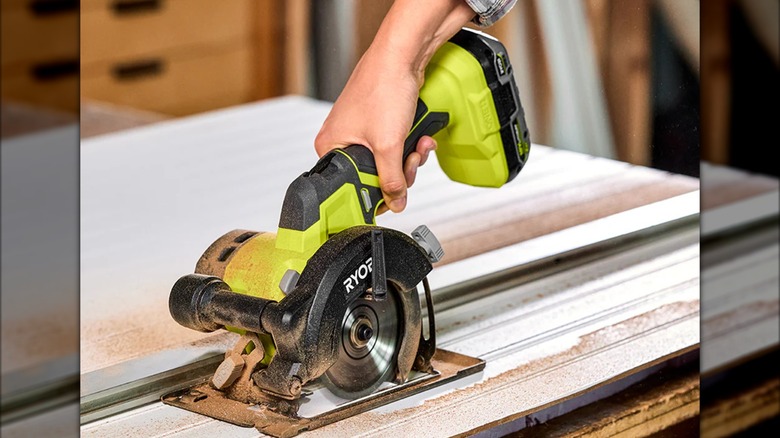 18V One+ 4-½-inch Circular Saw in use