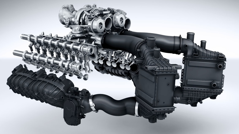 Mercedes V8 in Hot V configuration