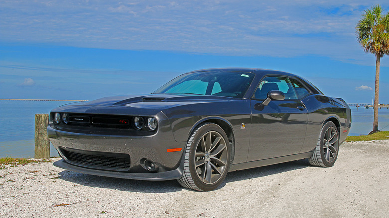Dodge Challenger SRT parked beach