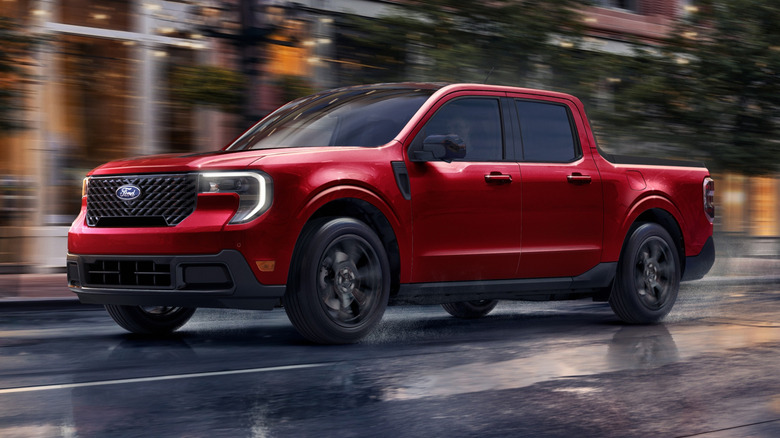 2026 Ford Maverick Lariat driving in a town