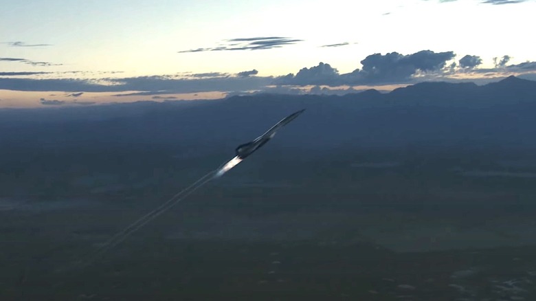 Darkstar flying into the air
