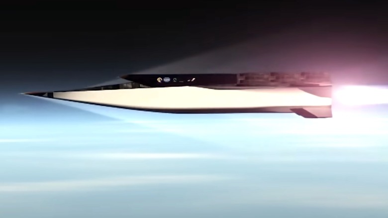 Hypersonic missile in flight