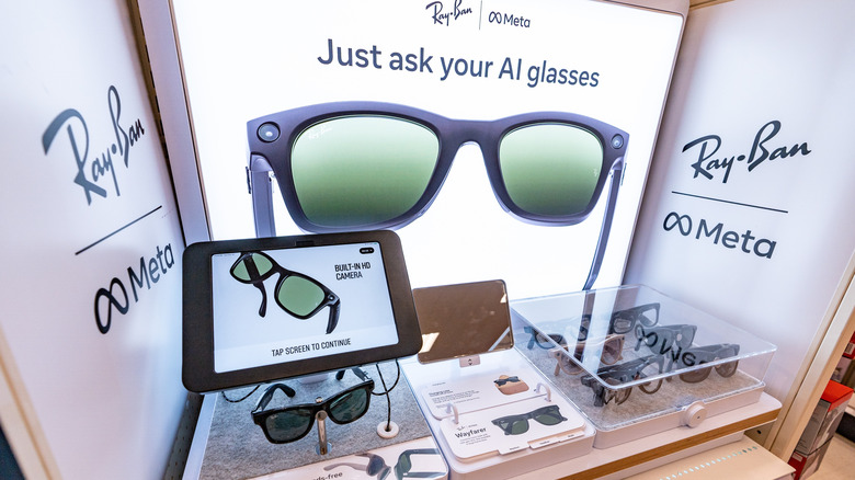 A display of Ray-Bans Meta glasses.